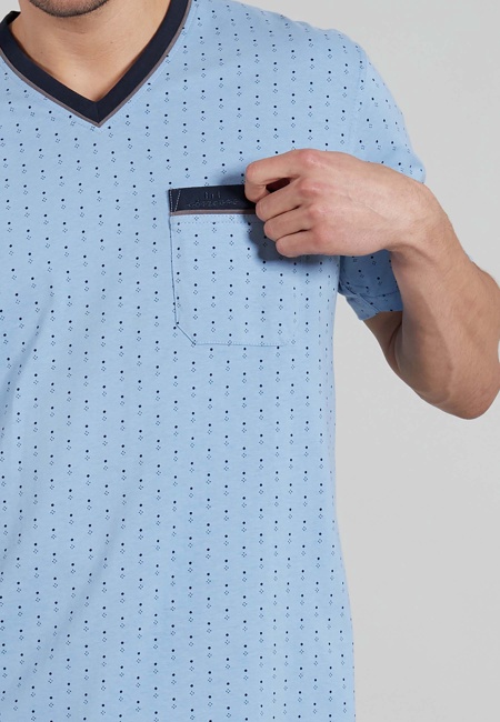 GÖTZBURG Herren Shorty blau bedruckt