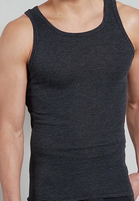 GÖTZBURG Herren Tank-Top grau quergestreift 4er Pack