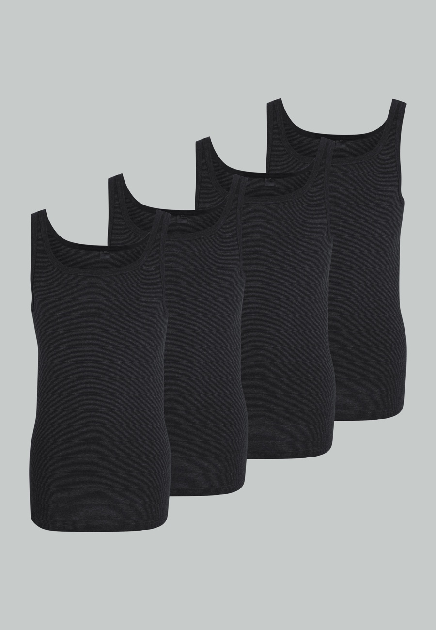 GÖTZBURG Herren Tank-Top grau quergestreift 4er Pack