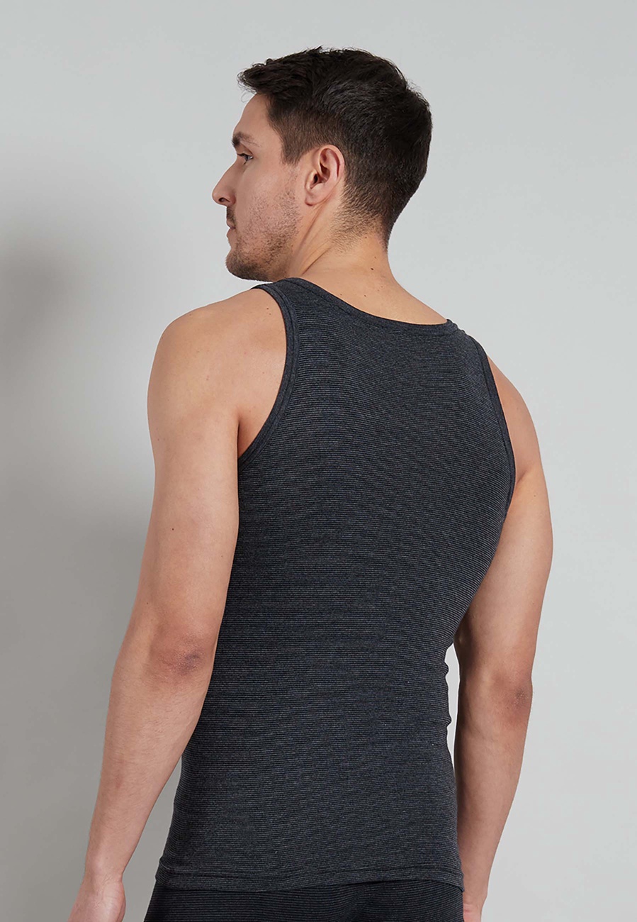 GÖTZBURG Herren Tank-Top grau quergestreift 4er Pack