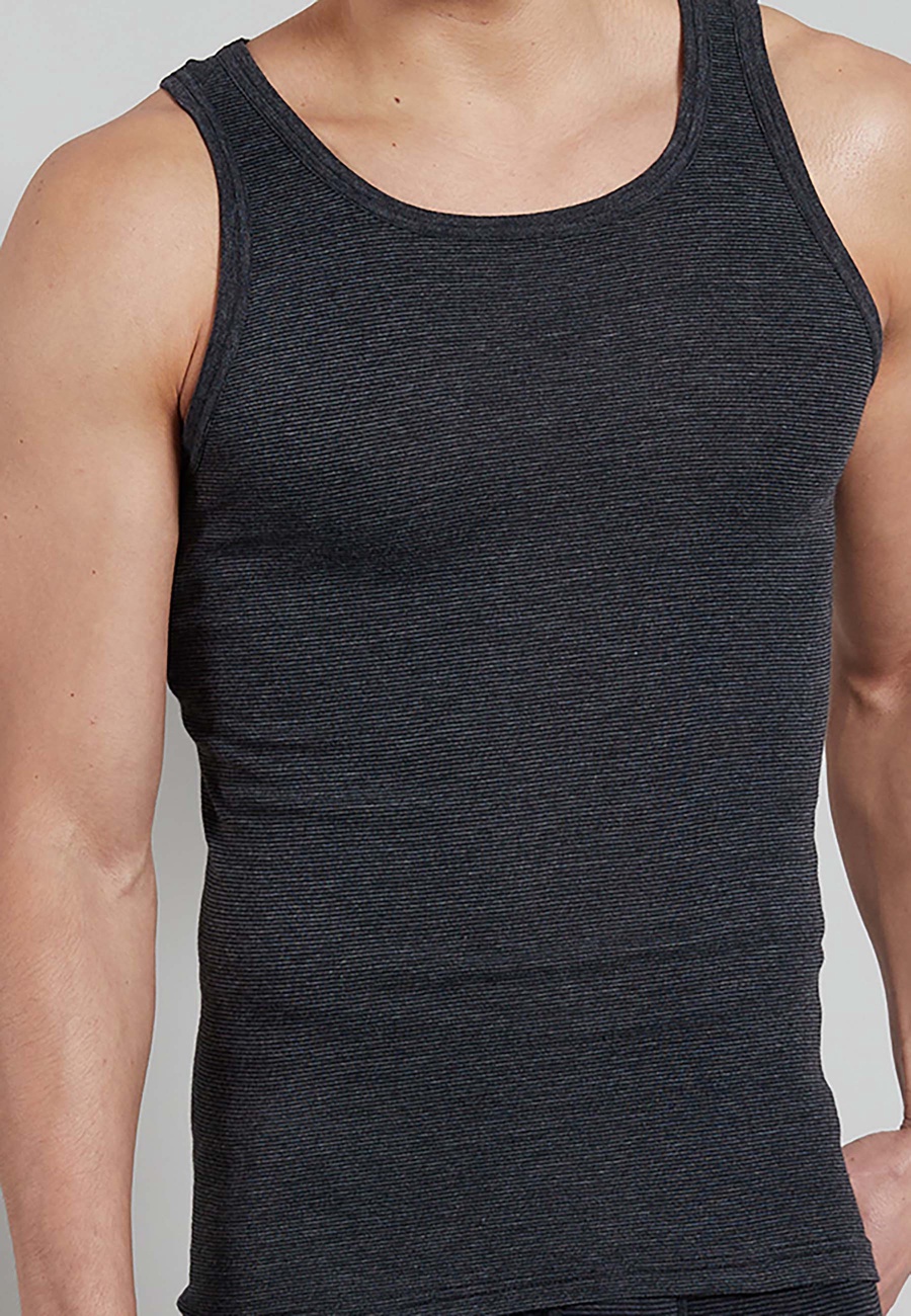 GÖTZBURG Herren Tank-Top grau quergestreift 4er Pack