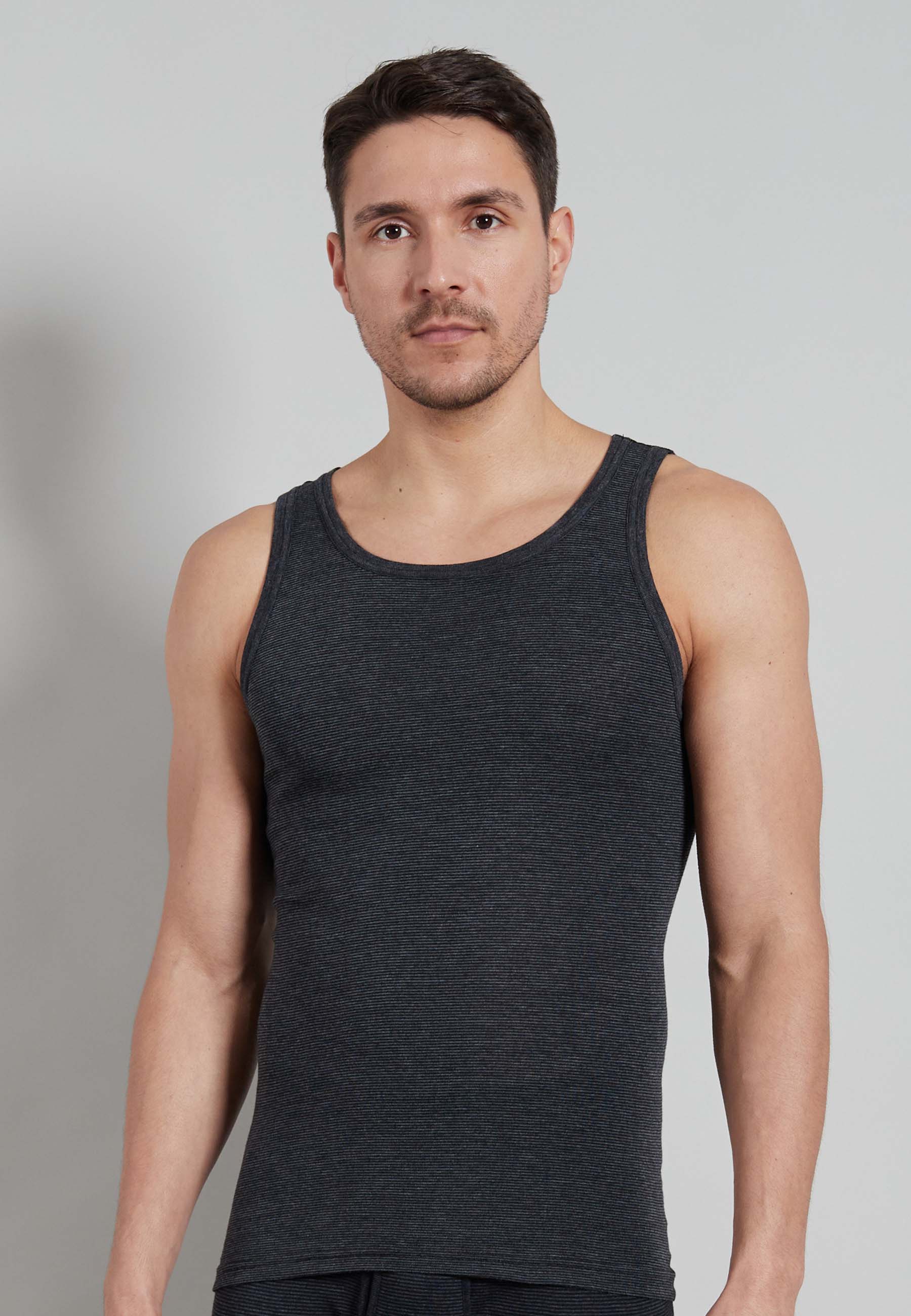 GÖTZBURG Herren Tank-Top grau quergestreift 4er Pack