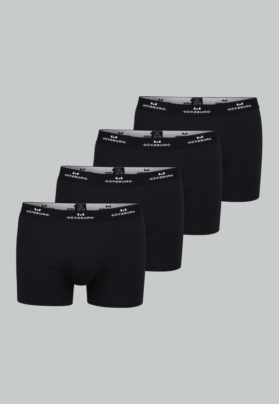 GÖTZBURG Herren Pants schwarz uni 4er Pack