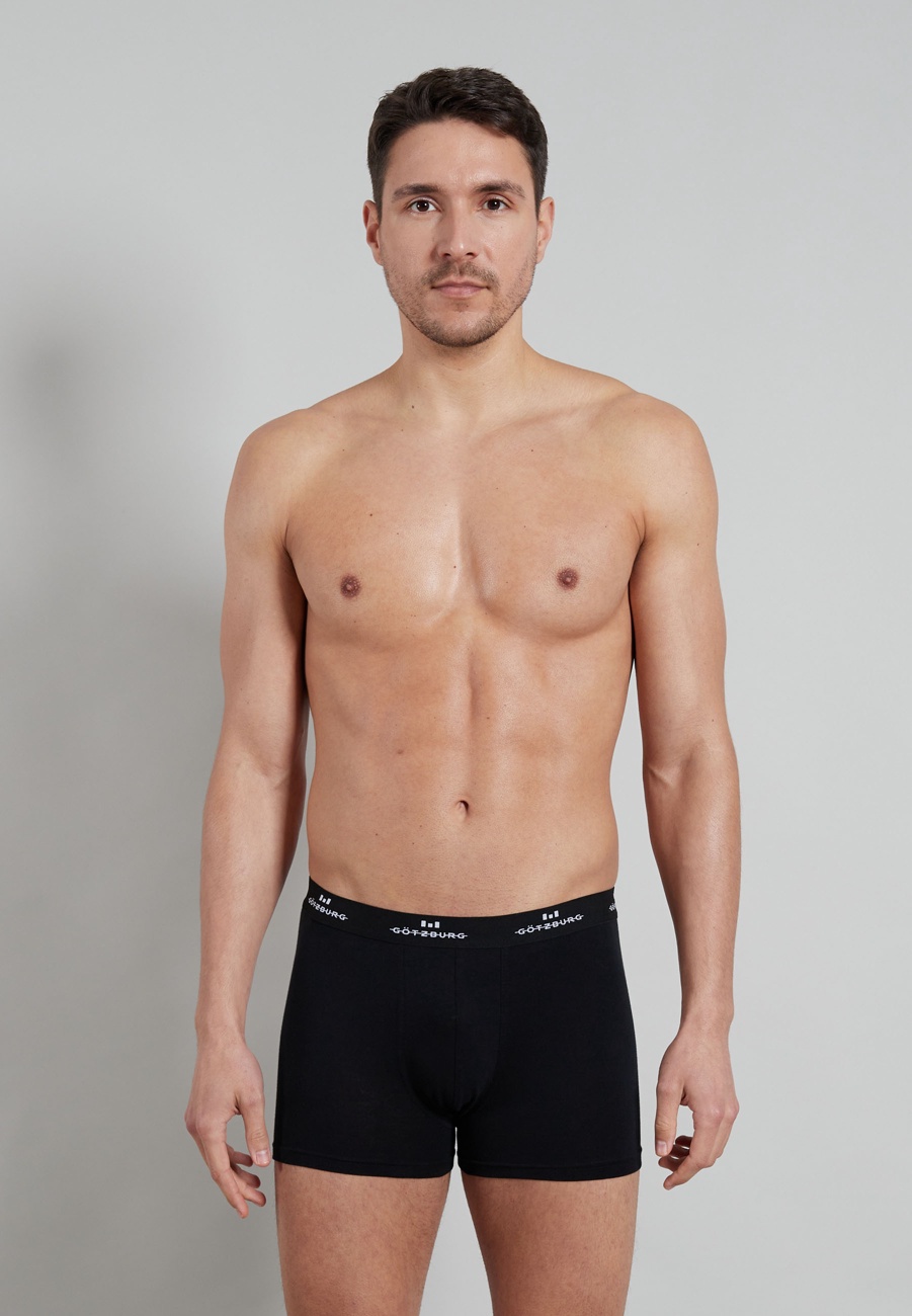 GÖTZBURG Herren Pants schwarz uni 4er Pack