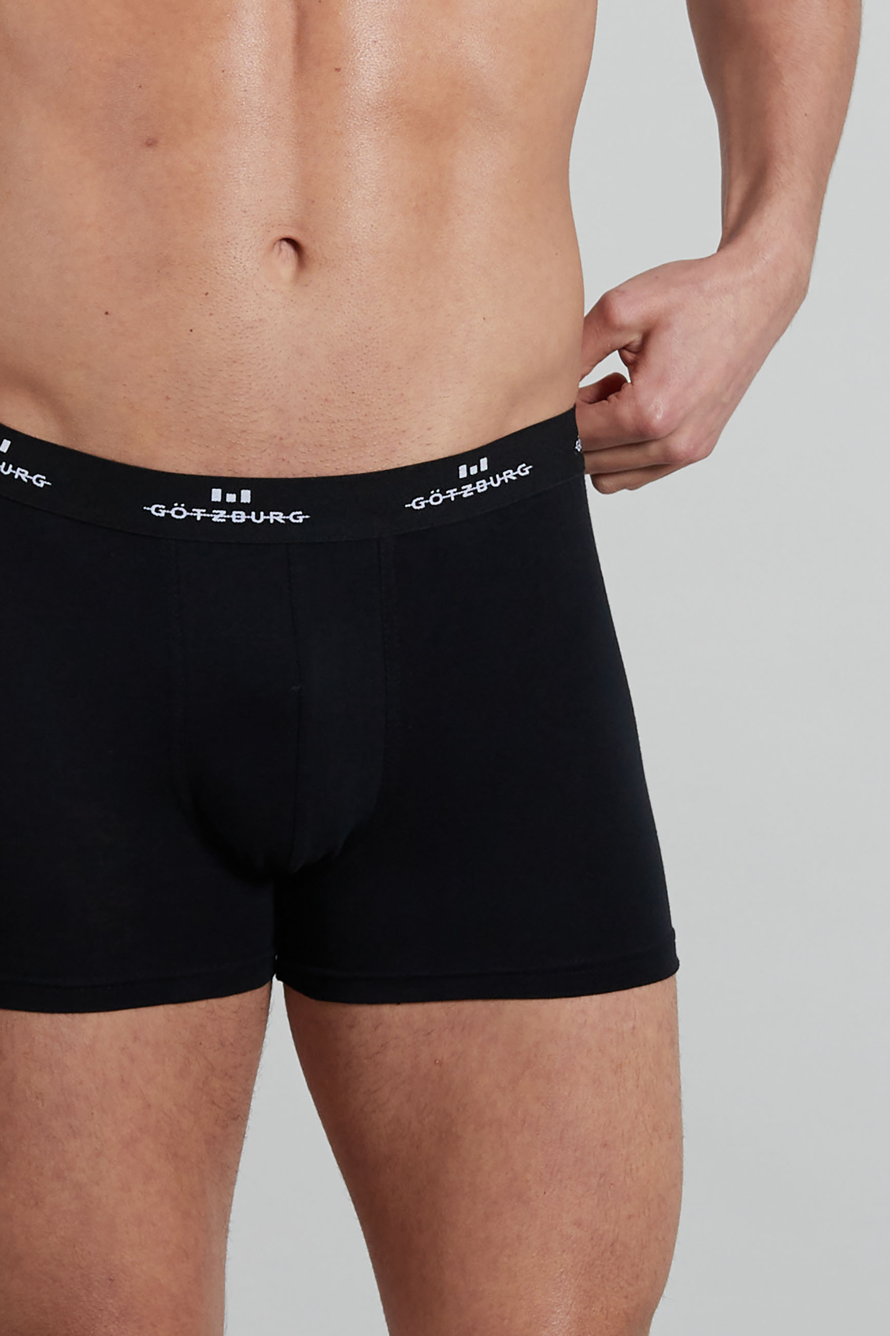 GÖTZBURG Herren Pants schwarz uni 4er Pack