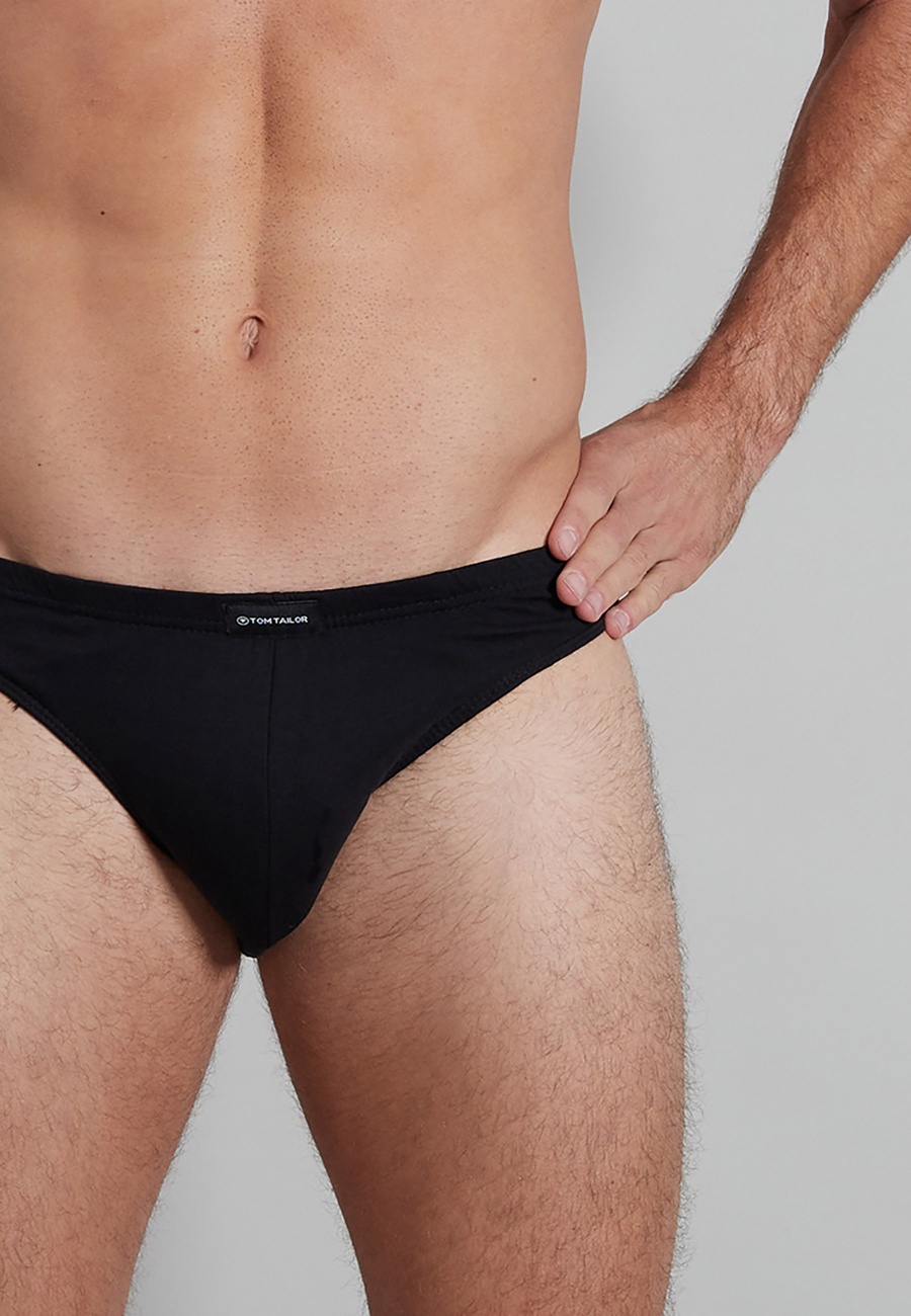 TOM TAILOR Herren Slip schwarz uni 7er Pack