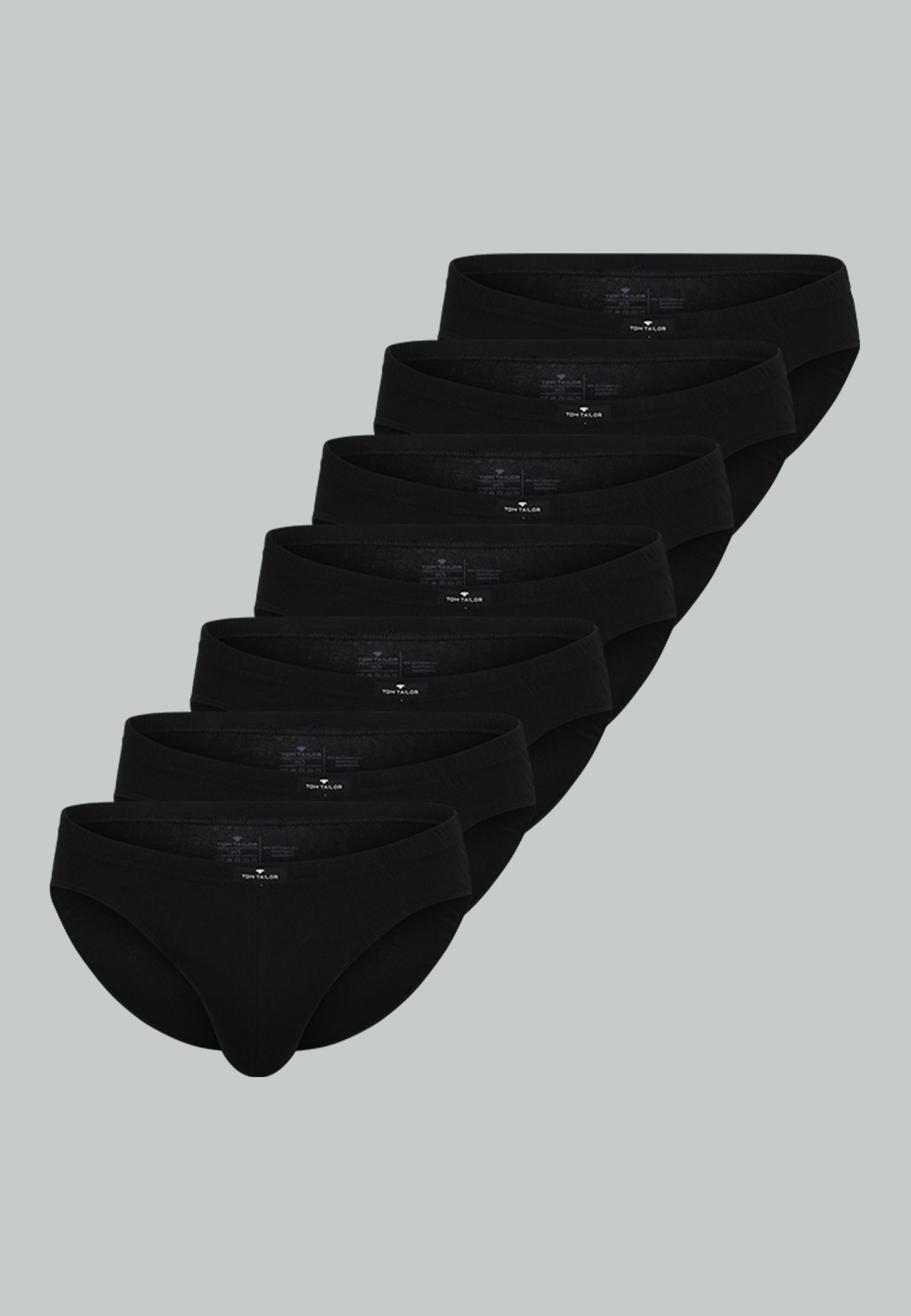 TOM TAILOR Herren Slip schwarz uni 7er Pack