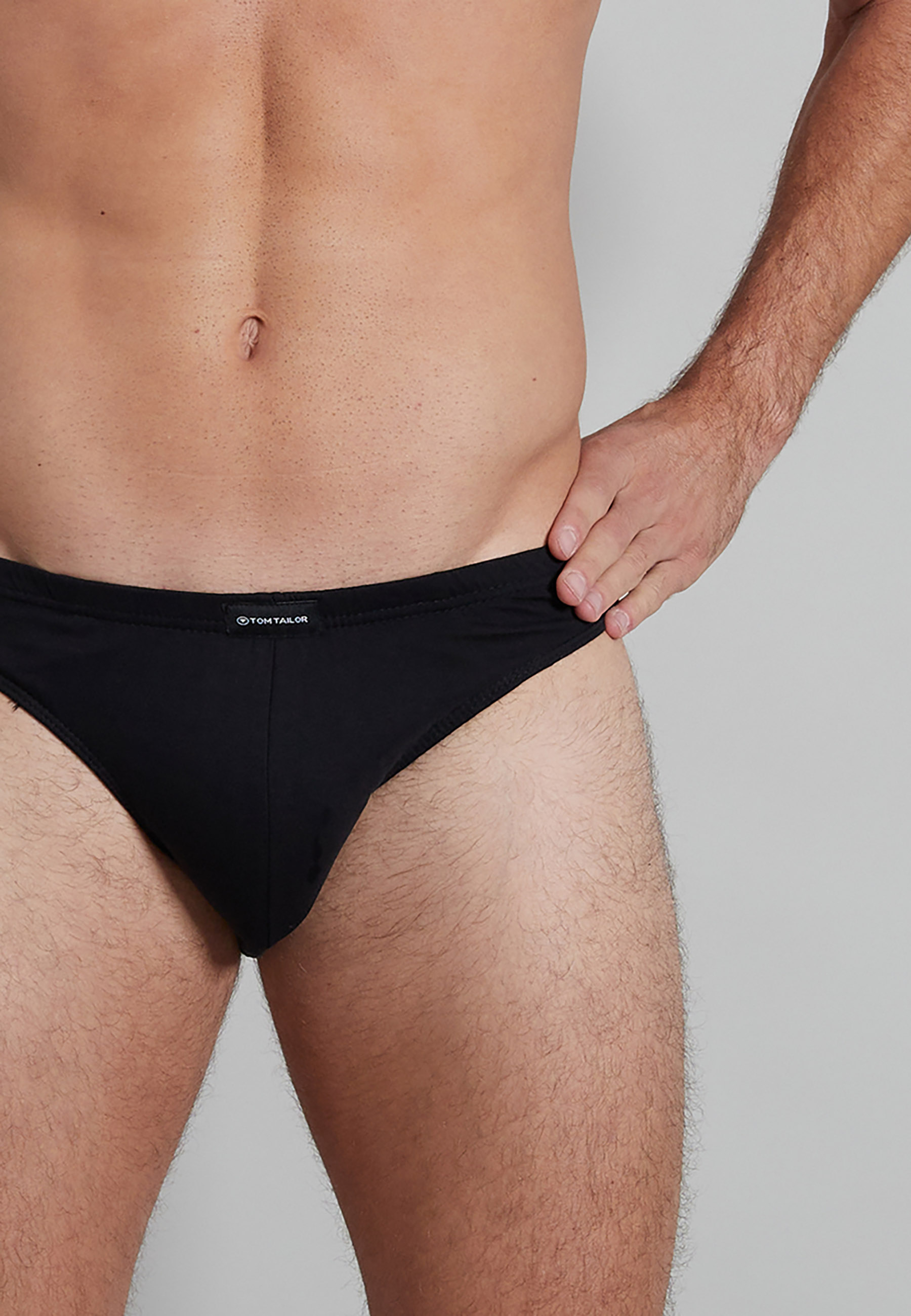 TOM TAILOR Herren Slip schwarz uni 7er Pack