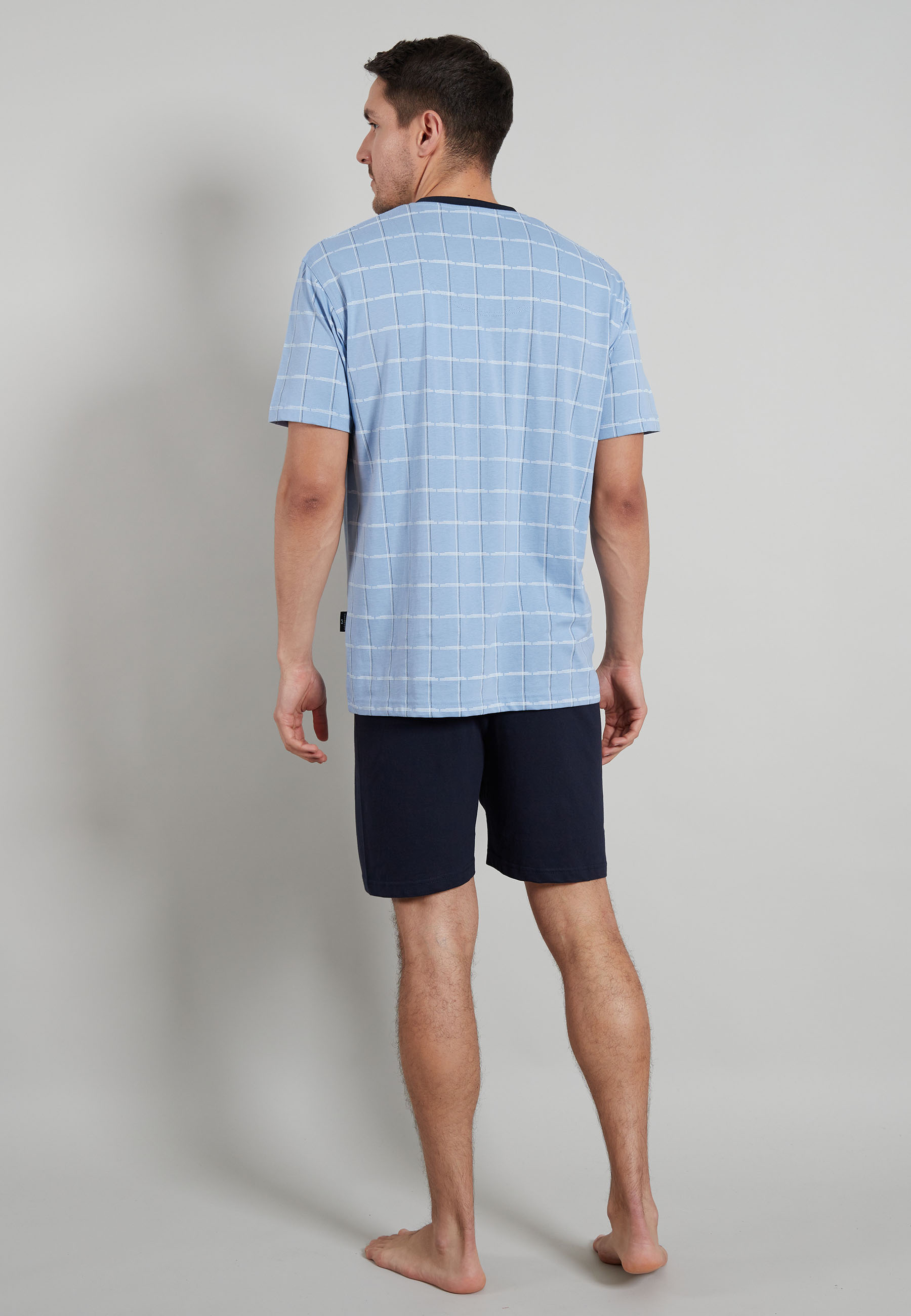 GÖTZBURG Herren Shorty blau kariert