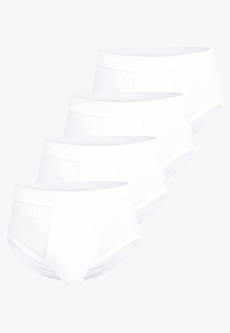 GÖTZBURG Herren Slip weiß uni 4er Pack