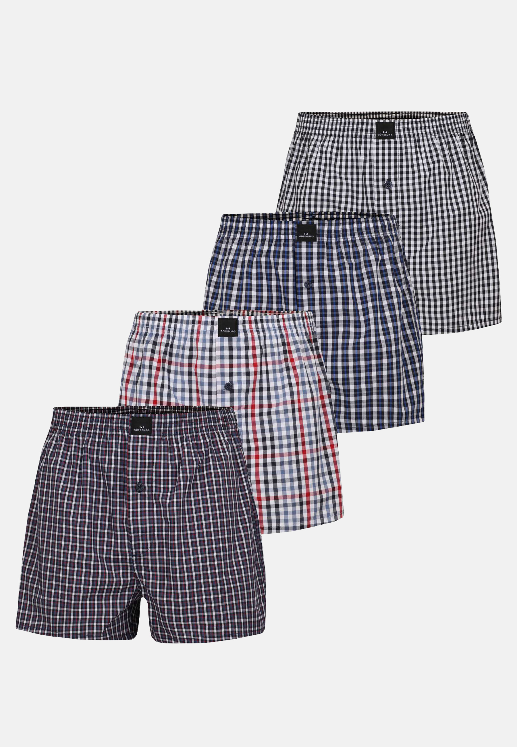 GÖTZBURG Herren Boxershort blau 4er Pack
