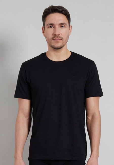 TOM TAILOR Herren T-Shirt schwarz uni 3er Pack