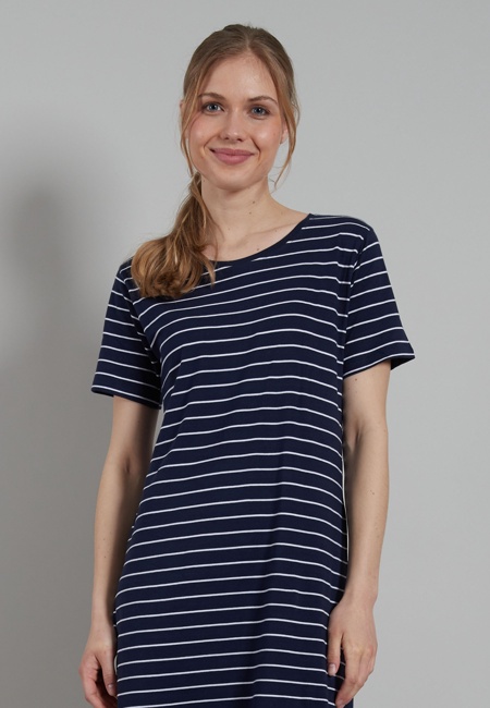 GÖTZBURG Damen Nachthemd blau quergestreift