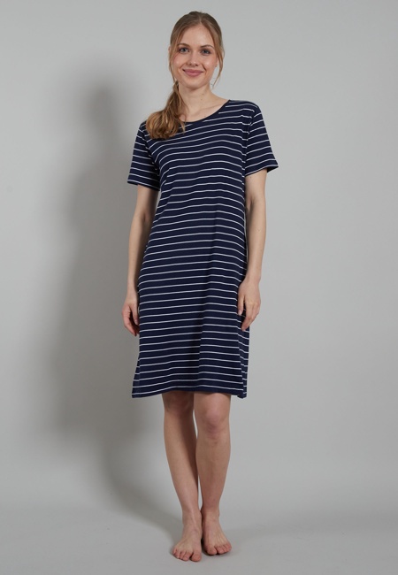 GÖTZBURG Damen Nachthemd blau quergestreift