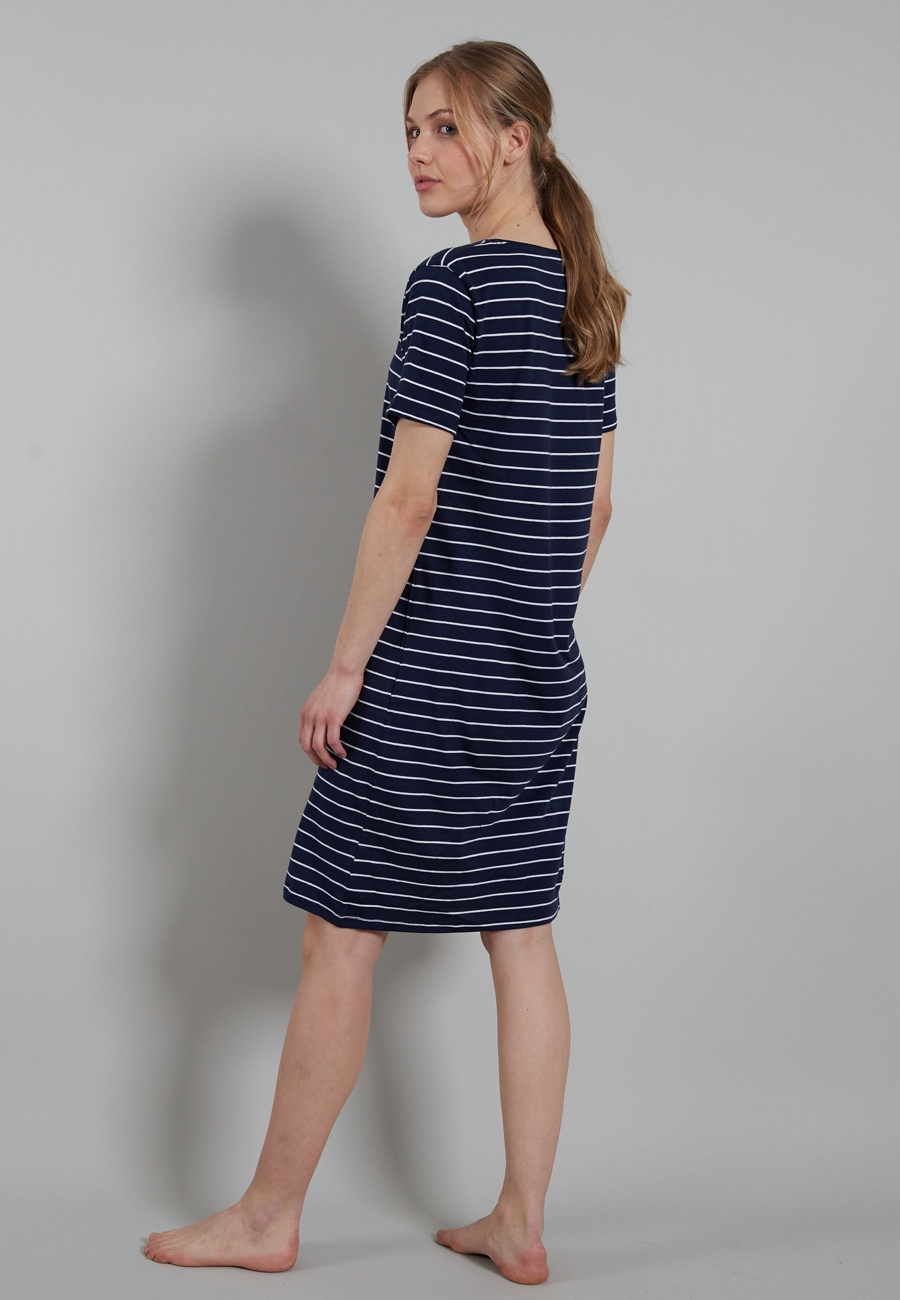 GÖTZBURG Damen Nachthemd blau quergestreift