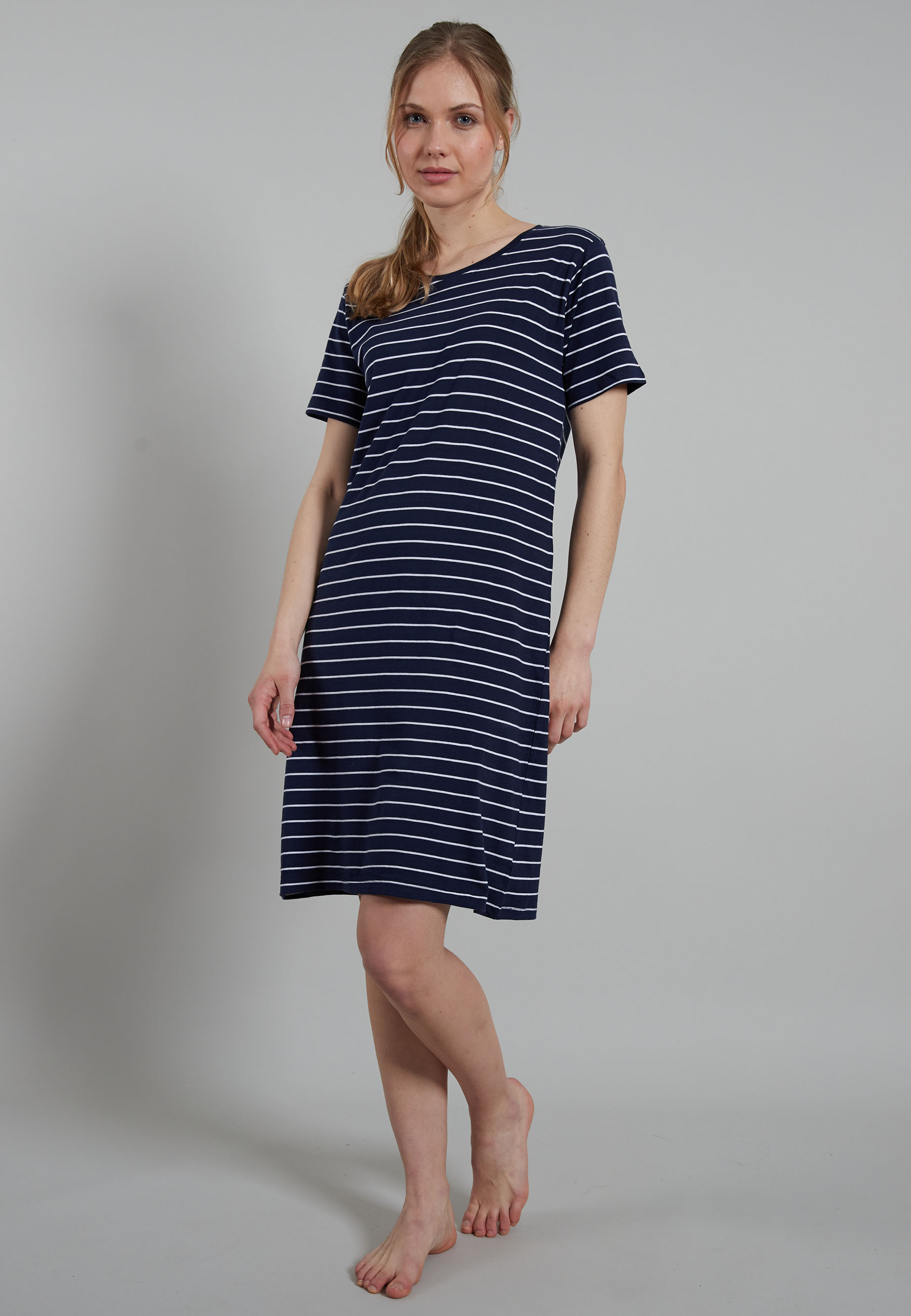 GÖTZBURG Damen Nachthemd blau quergestreift