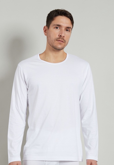 GÖTZBURG Herren Longsleeve weiß uni 3er Pack