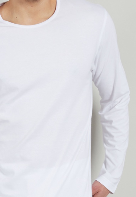 GÖTZBURG Herren Longsleeve weiß uni 3er Pack