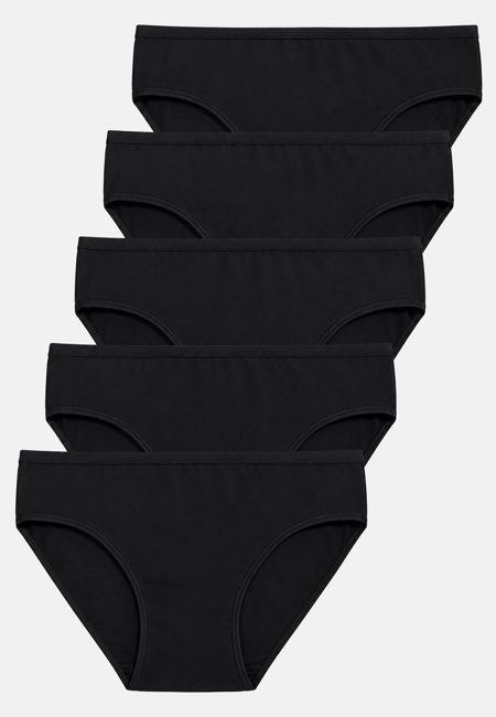 GÖTZBURG Damen Slip schwarz uni 5er Pack