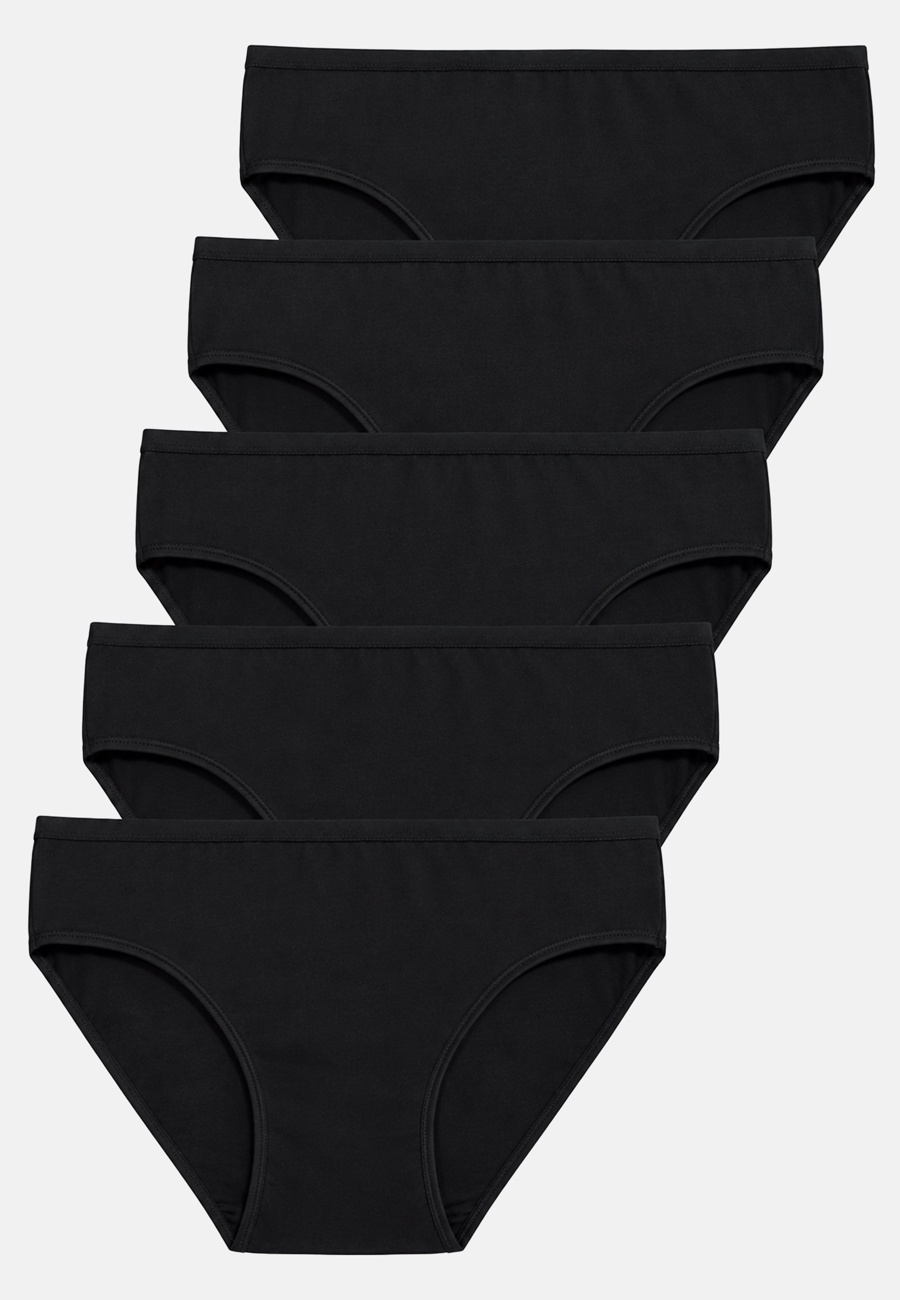 GÖTZBURG Damen Slip schwarz uni 5er Pack