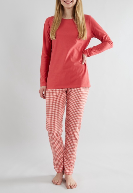 GÖTZBURG Damen Pyjama rot kariert