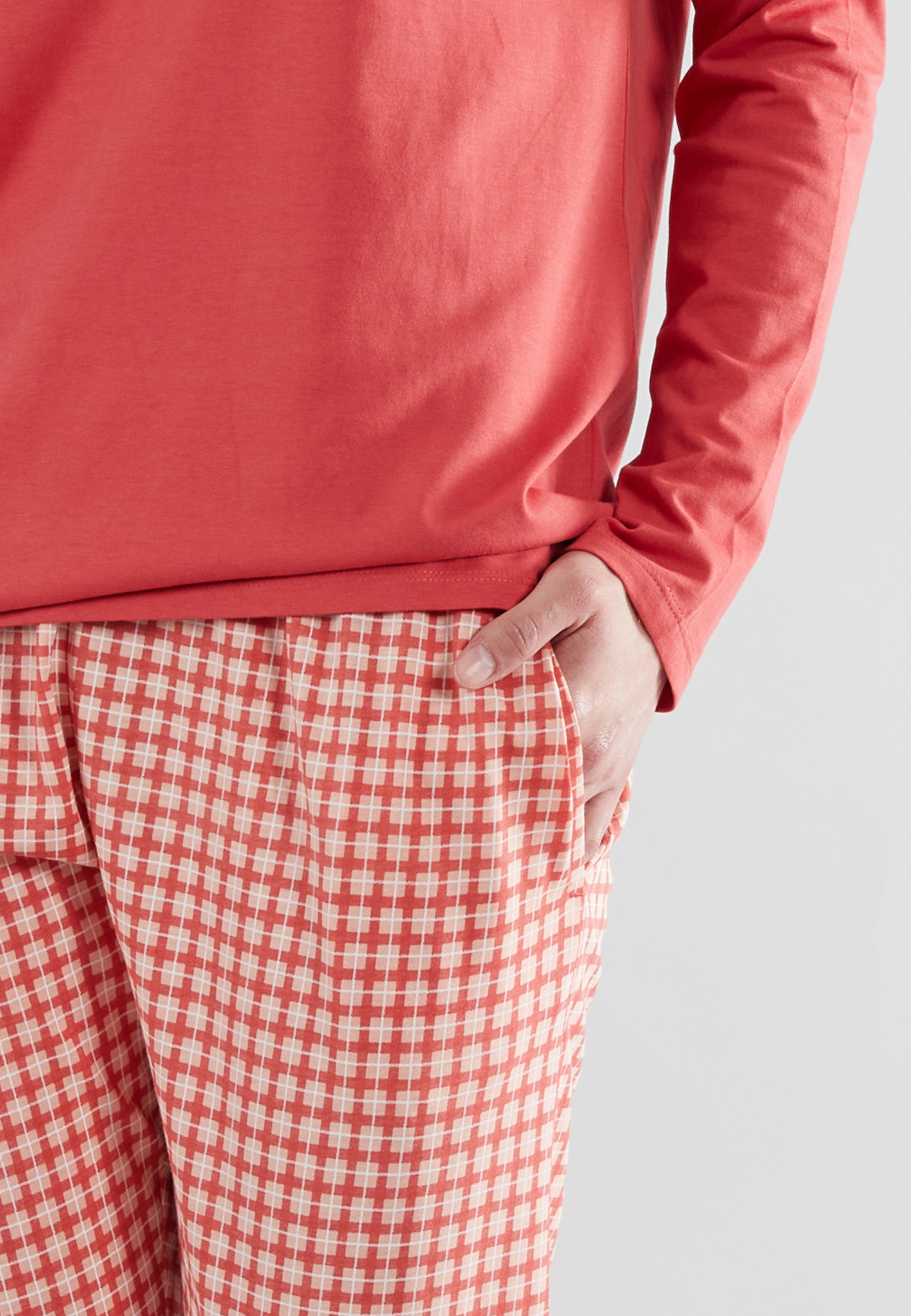 GÖTZBURG Damen Pyjama rot kariert
