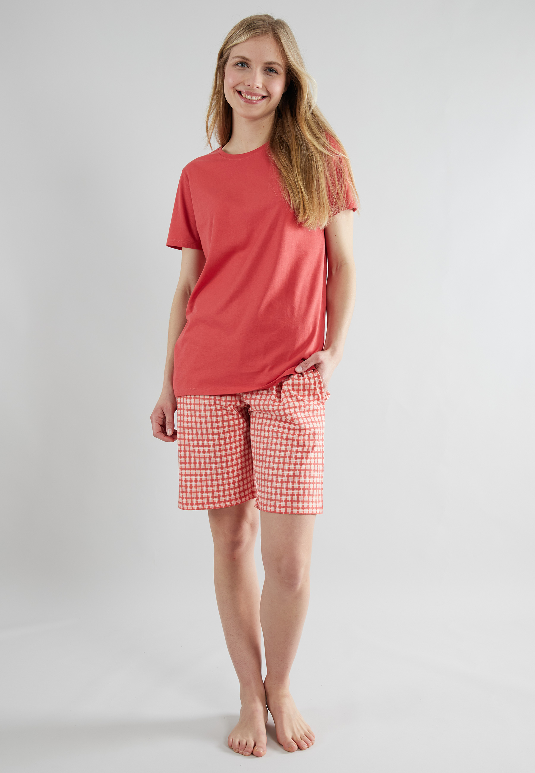 GÖTZBURG Damen Shorty rot kariert