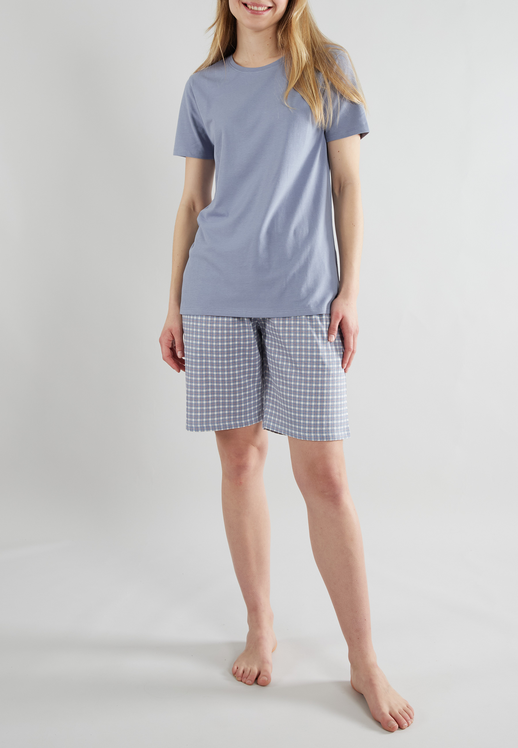 GÖTZBURG Damen Shorty blau kariert