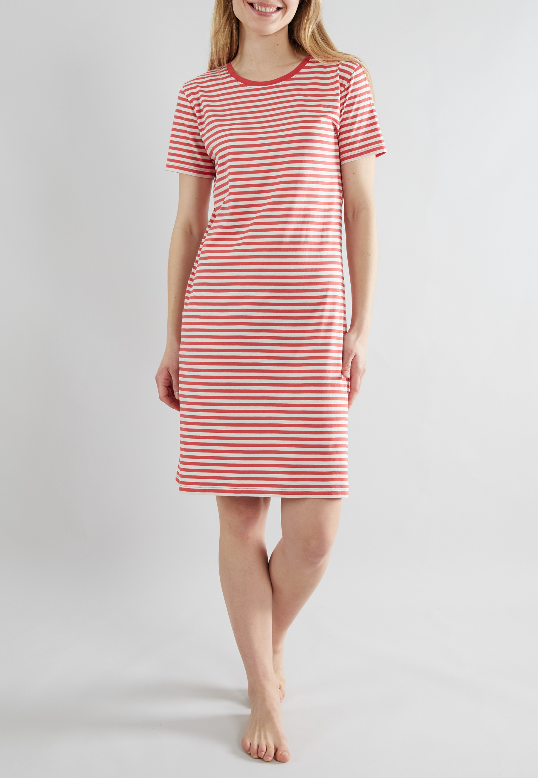 GÖTZBURG Damen Nachthemd rot quergestreift