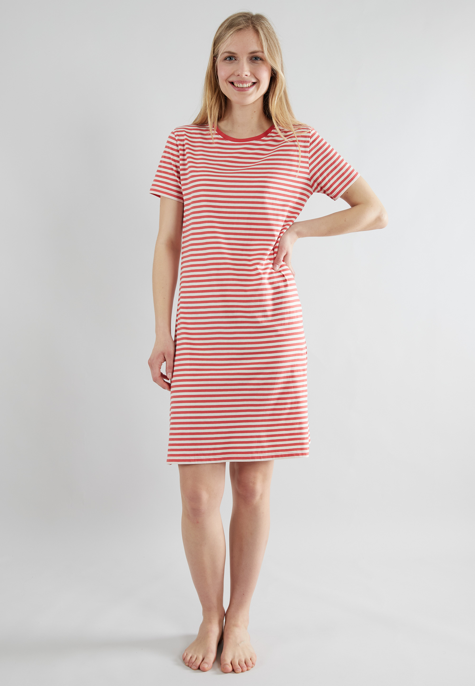 GÖTZBURG Damen Nachthemd rot quergestreift