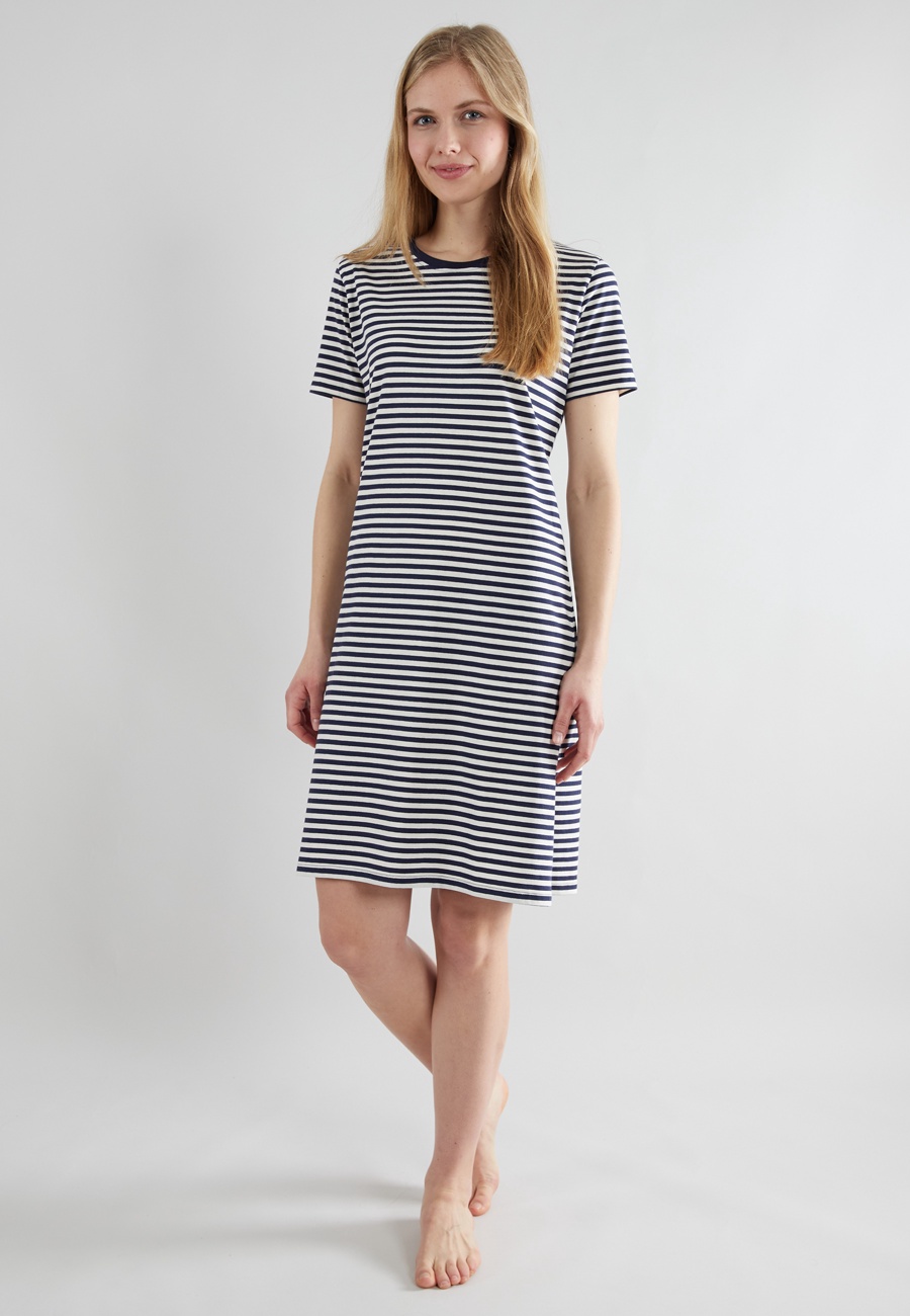 GÖTZBURG Damen Nachthemd blau quergestreift