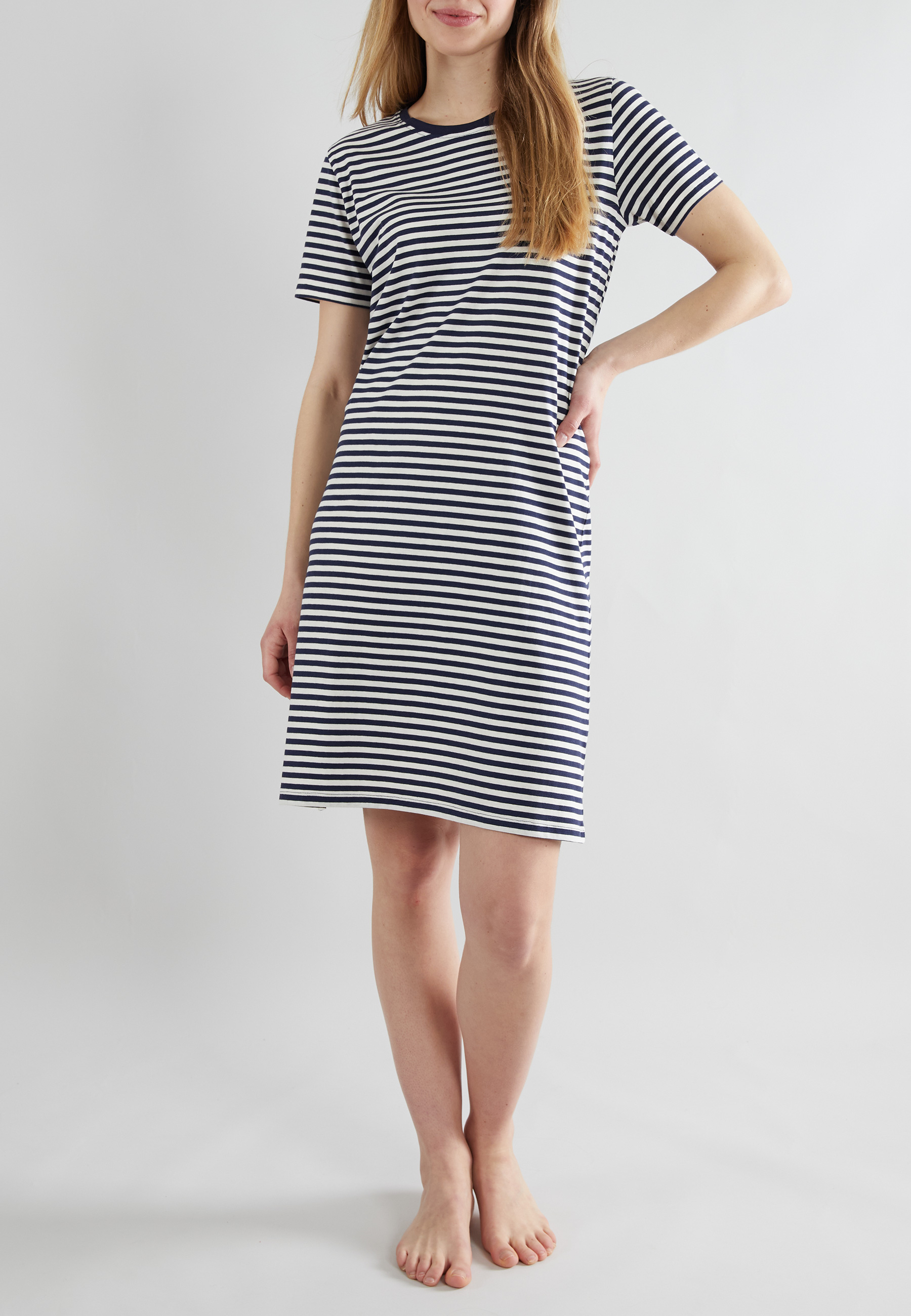 GÖTZBURG Damen Nachthemd blau quergestreift