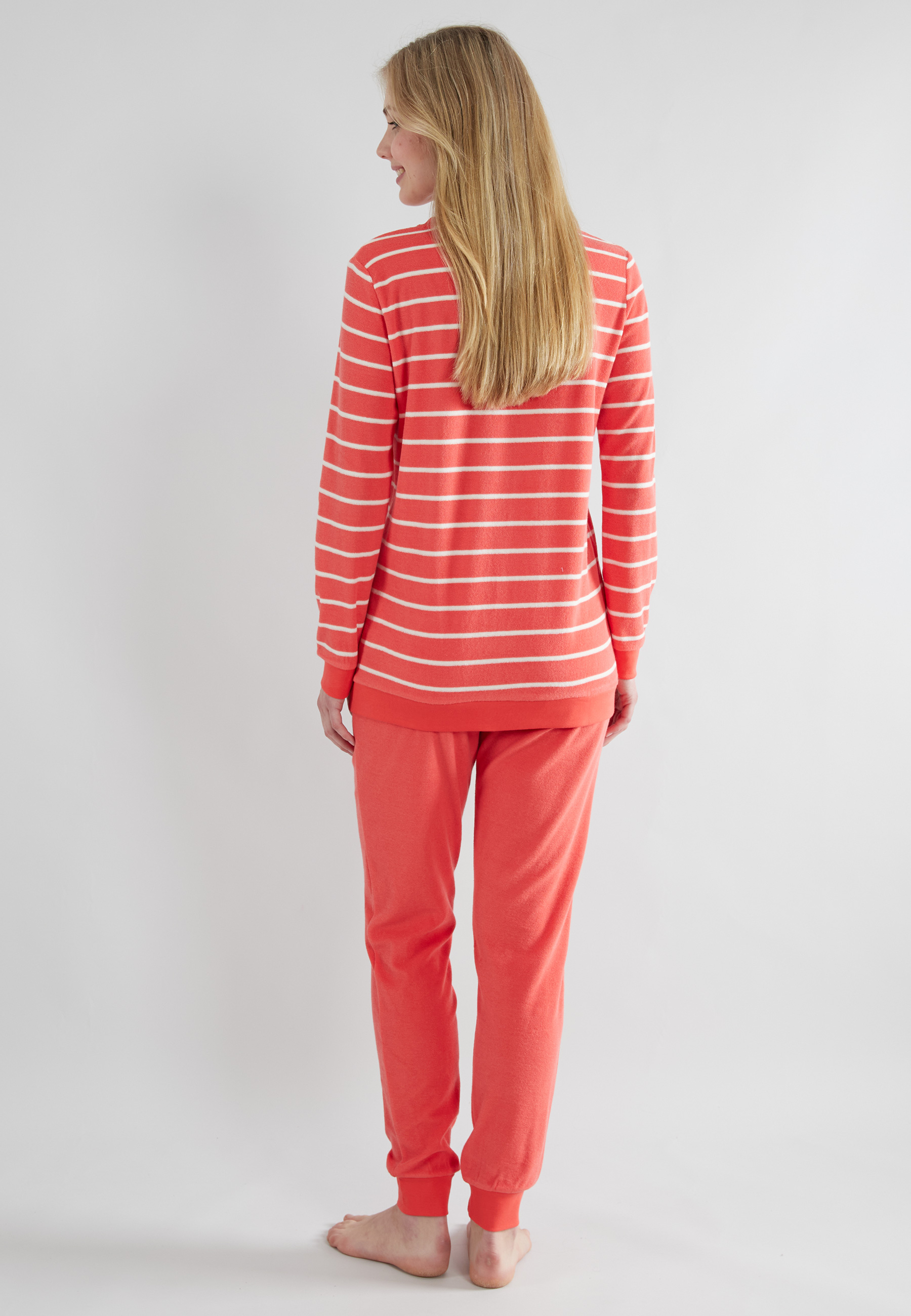 GÖTZBURG Damen Pyjama rot quergestreift