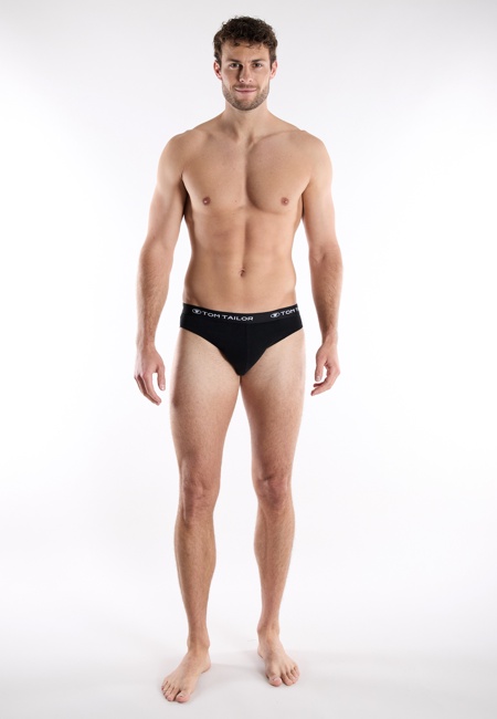 TOM TAILOR Herren Slip schwarz uni 5er Pack