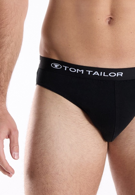 TOM TAILOR Herren Slip schwarz uni 5er Pack