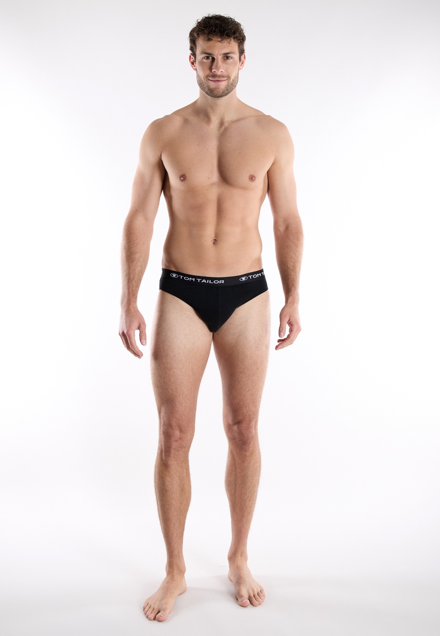 TOM TAILOR Herren Slip schwarz uni 5er Pack