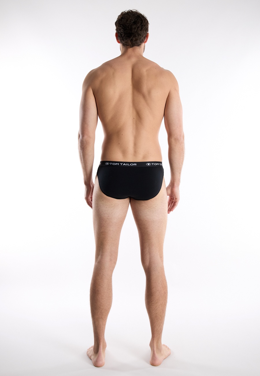 TOM TAILOR Herren Slip schwarz uni 5er Pack