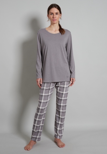 GÖTZBURG Damen Pyjama grau bedruckt