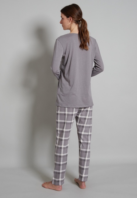 GÖTZBURG Damen Pyjama grau bedruckt