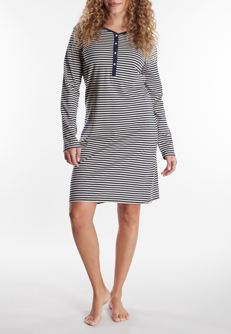 GÖTZBURG Damen Nachthemd blau quergestreift