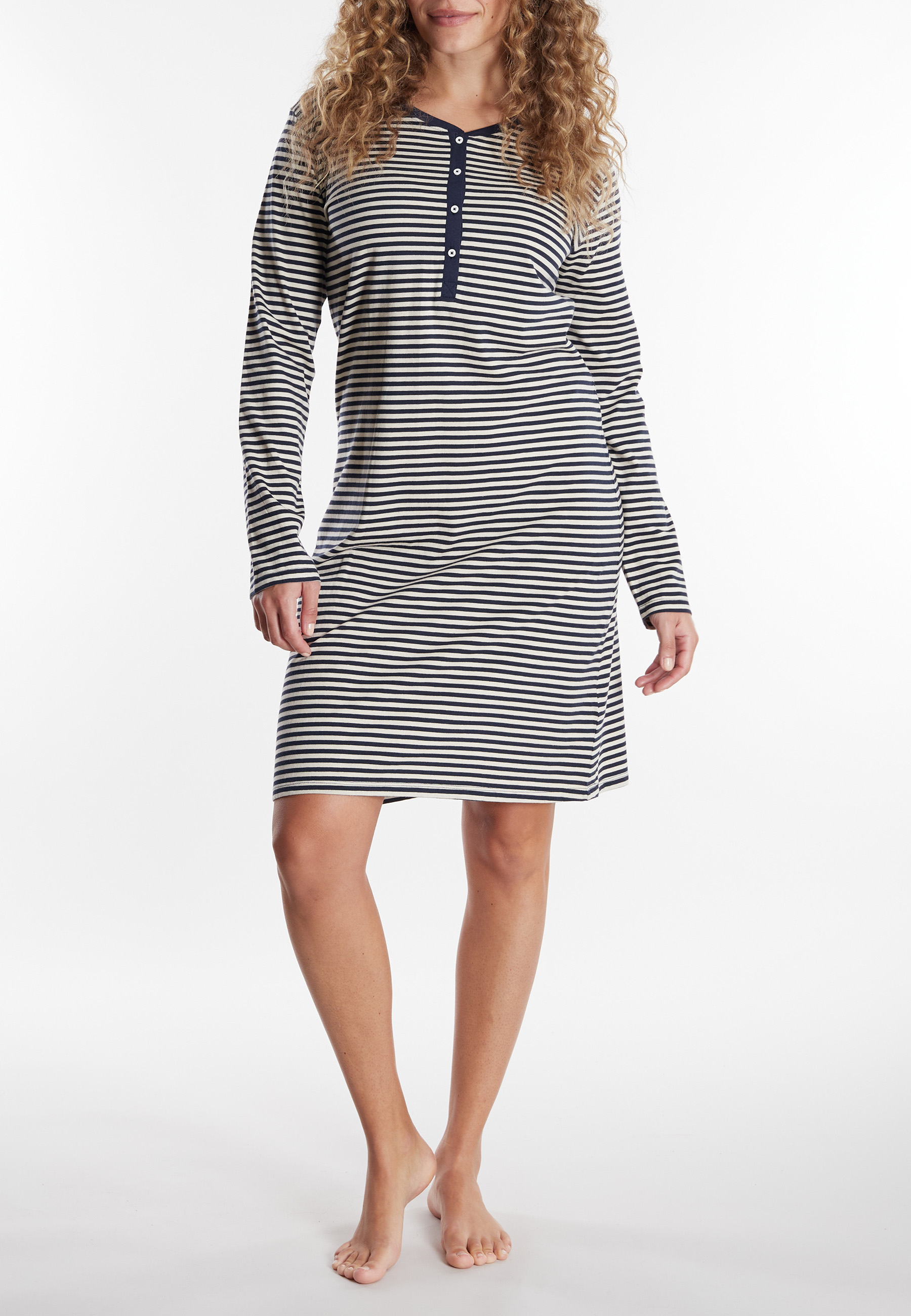 GÖTZBURG Damen Nachthemd blau quergestreift