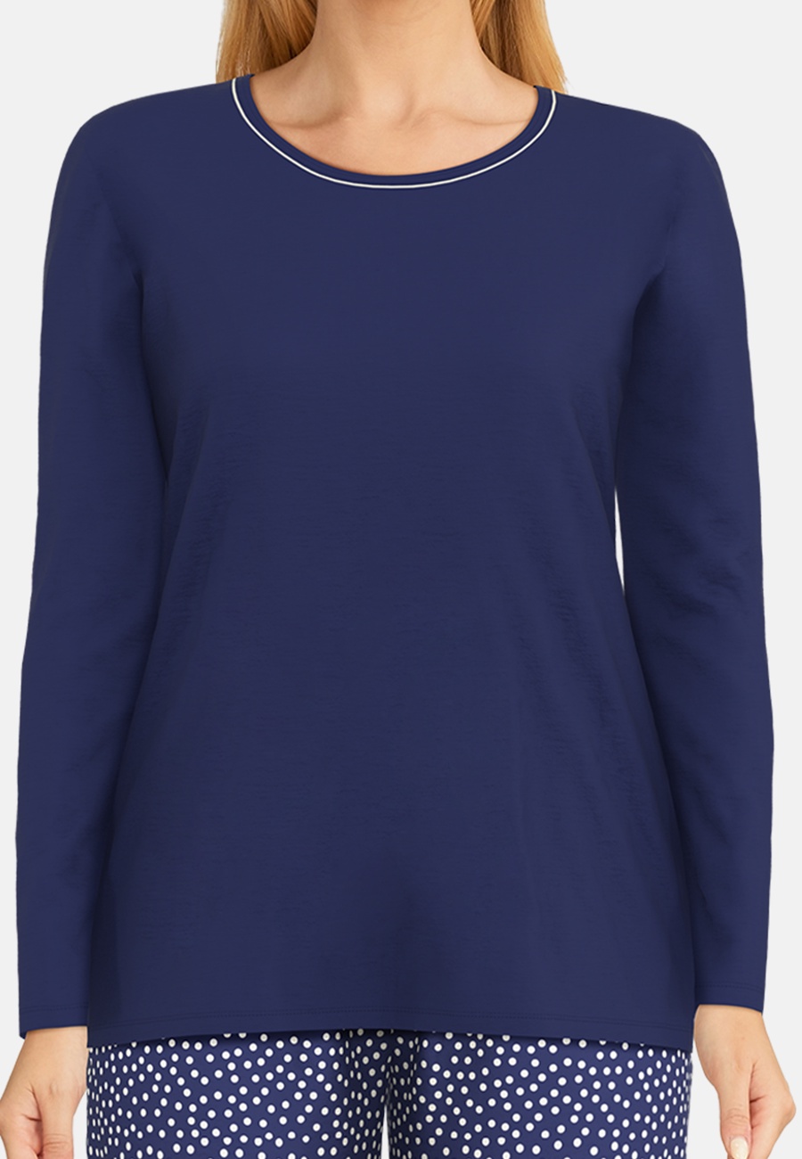 GÖTZBURG Damen Pyjama blau gepunktet