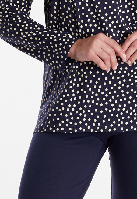 GÖTZBURG Damen Pyjama blau gepunktet