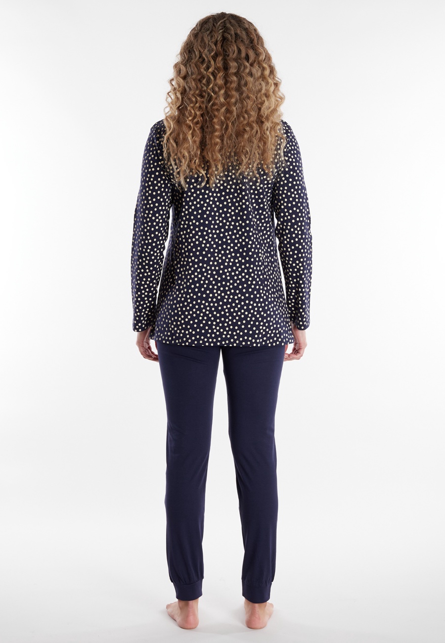 GÖTZBURG Damen Pyjama blau gepunktet