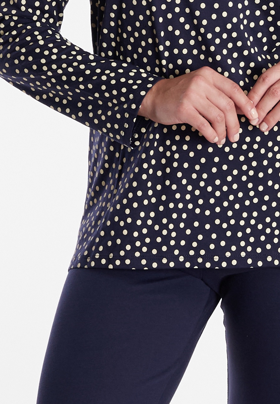 GÖTZBURG Damen Pyjama blau gepunktet