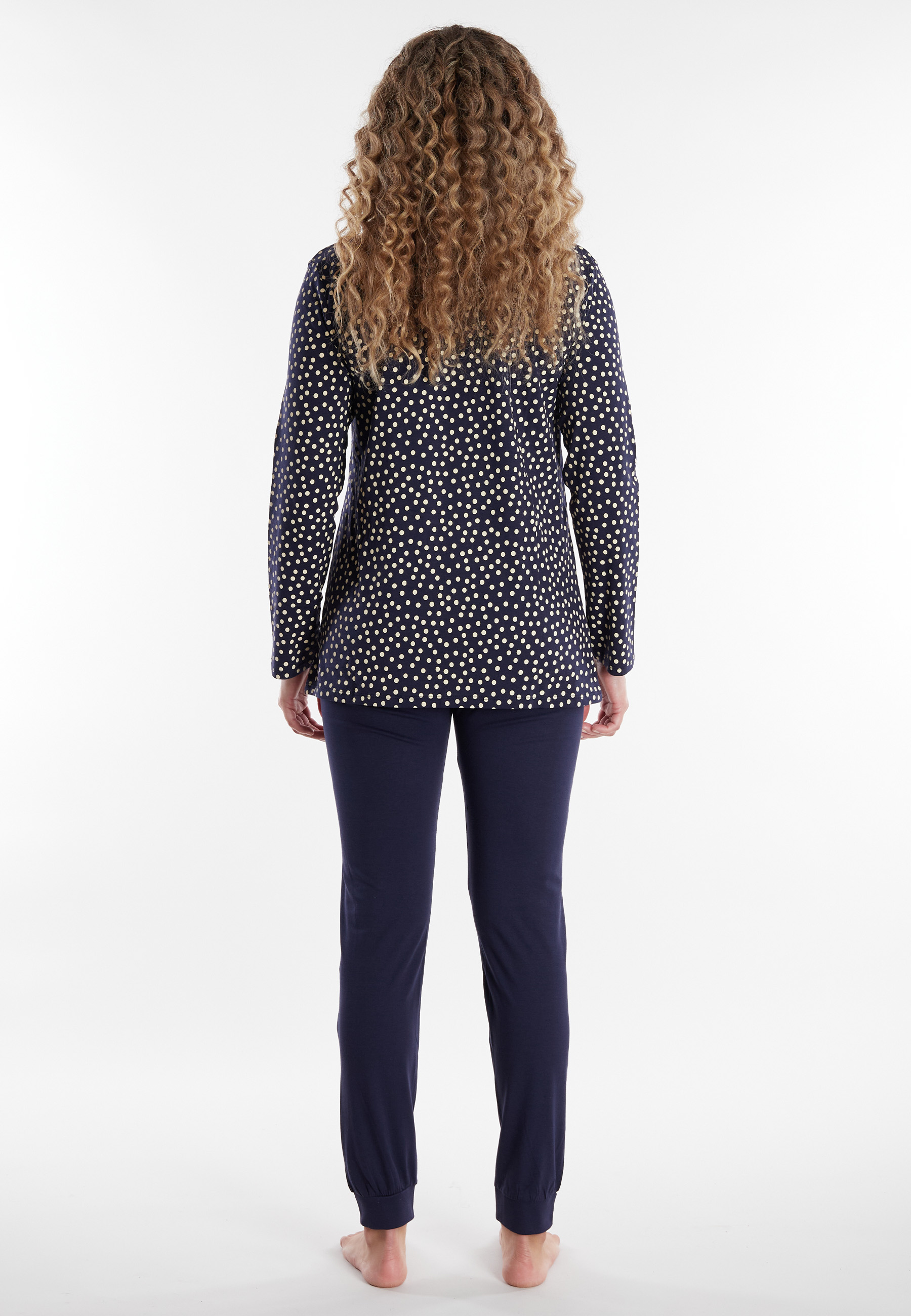 GÖTZBURG Damen Pyjama blau gepunktet