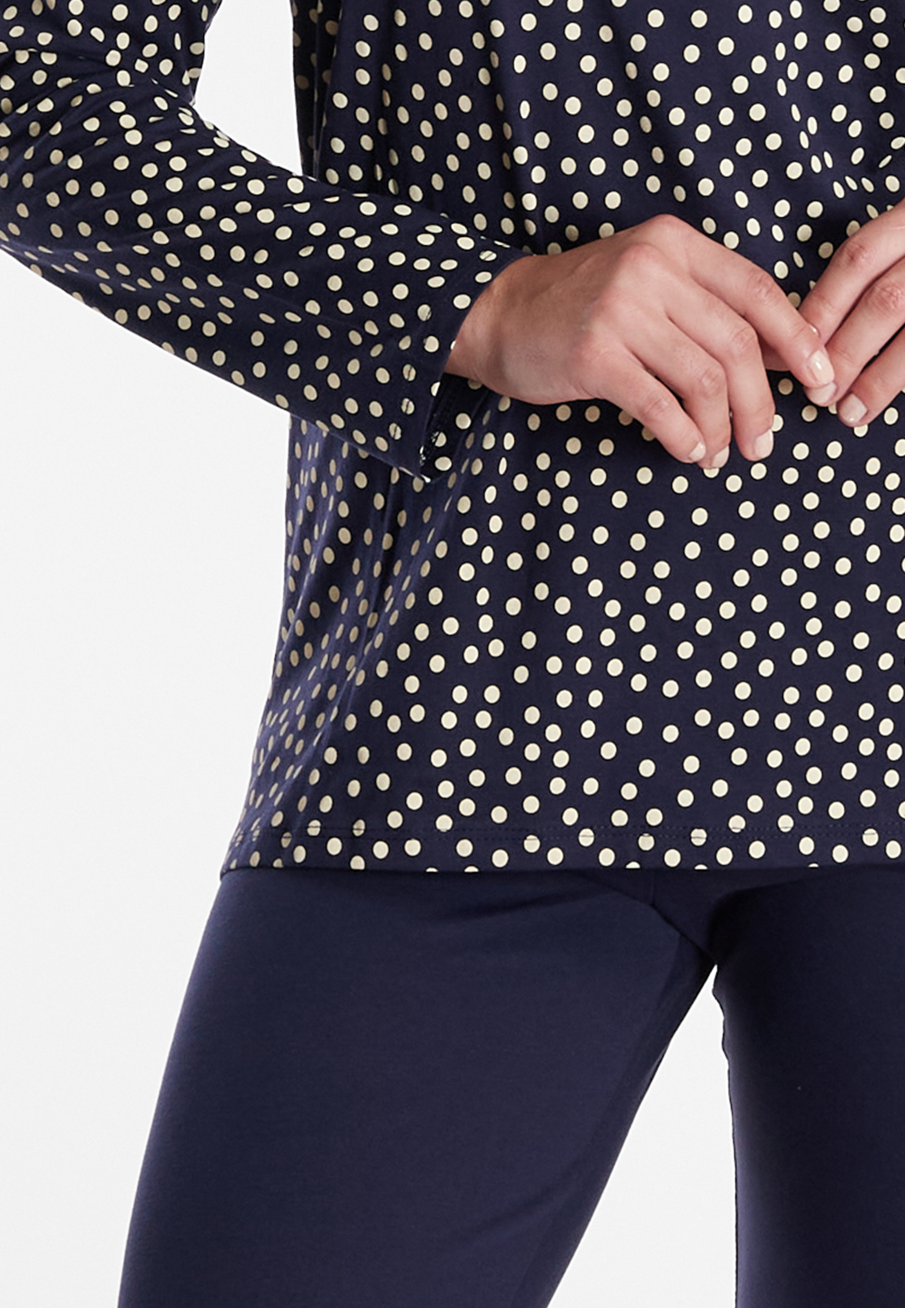 GÖTZBURG Damen Pyjama blau gepunktet