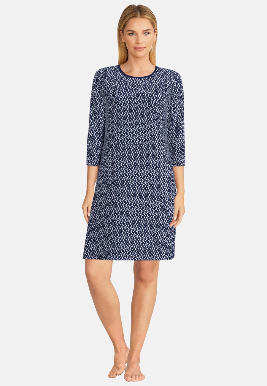 GÖTZBURG Damen Nachthemd blau bedruckt