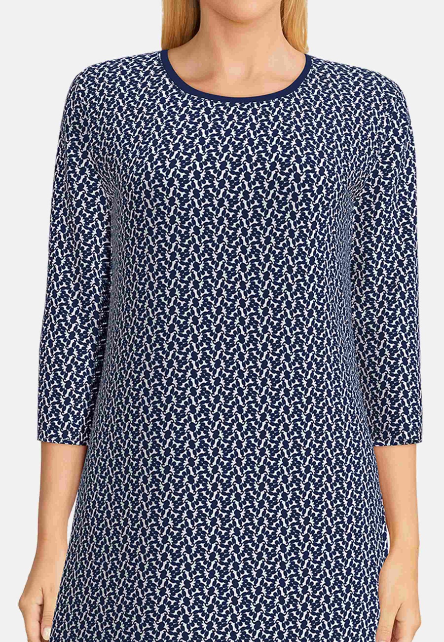 GÖTZBURG Damen Nachthemd blau bedruckt