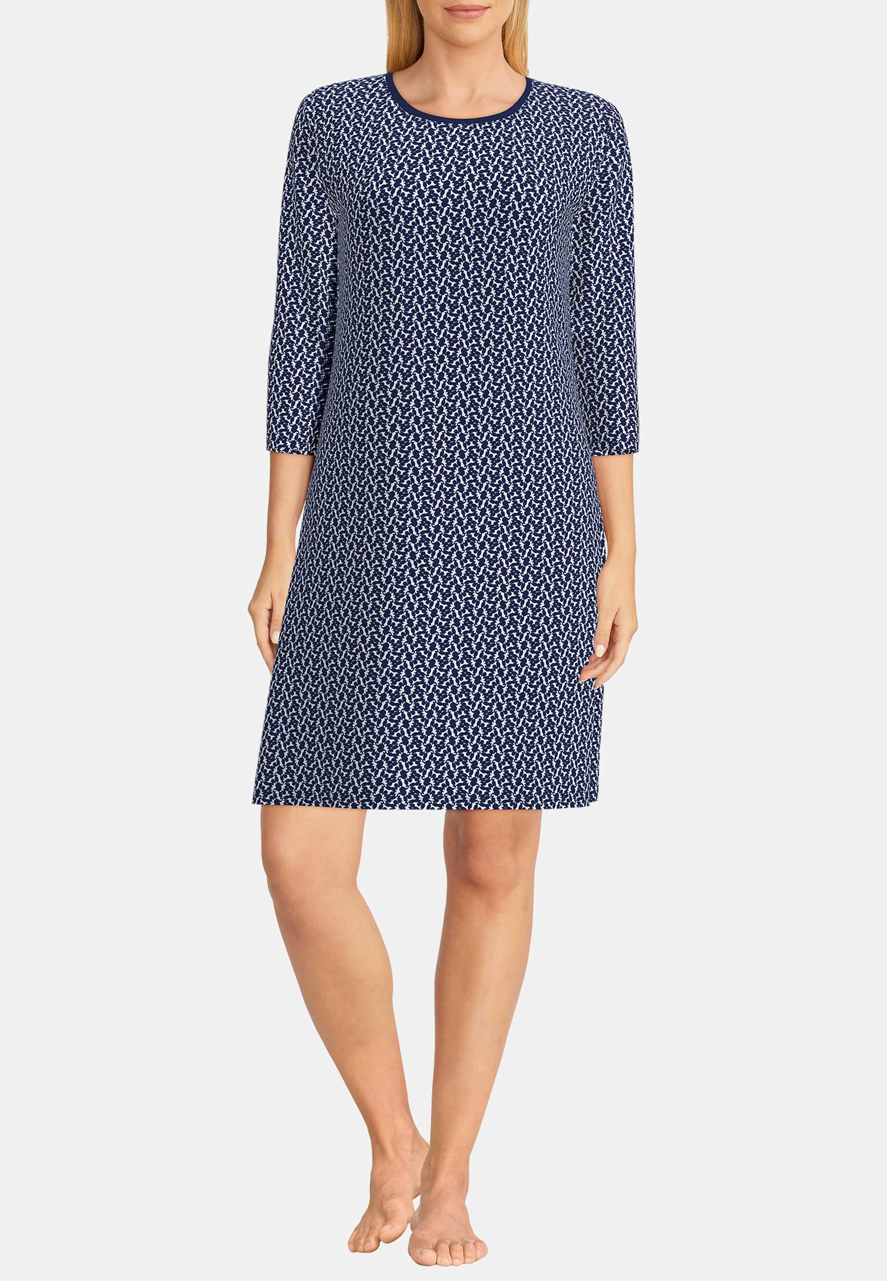 GÖTZBURG Damen Nachthemd blau bedruckt